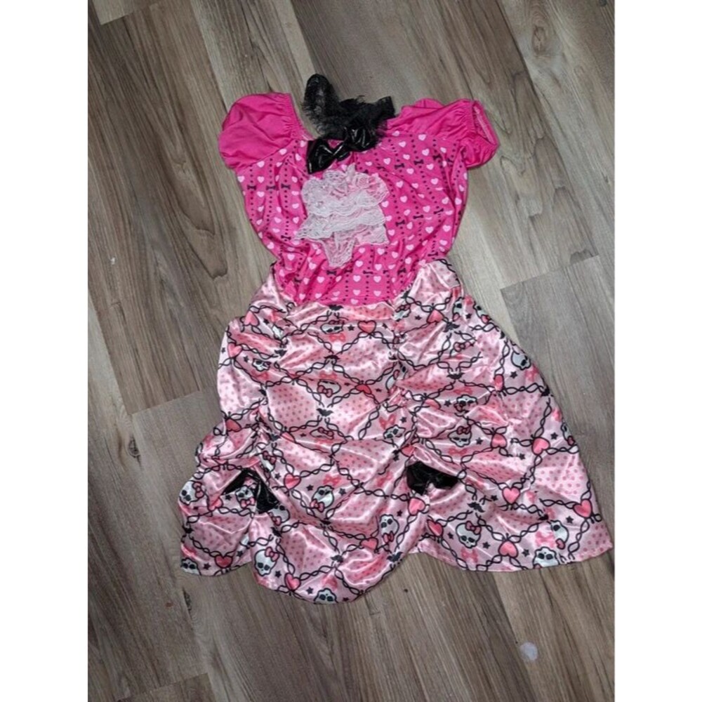 Monster High Draculaura Costume Large Rubie's #881184 2012 Pink Satin Dress
